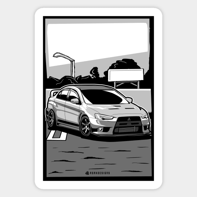 LANCER EVOLUTION EVO X jdm illustration Sticker by ASAKDESIGNS